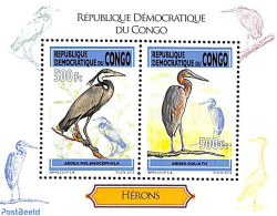 Congo Dem. Republic, (zaire) 2013 Herons 2v M/s, Mint NH, Nature - Birds - Andere & Zonder Classificatie