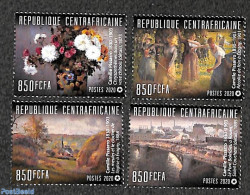 Central Africa 2020 Pissarro Paintings 4v, Mint NH, Art - Paintings - Repubblica Centroafricana