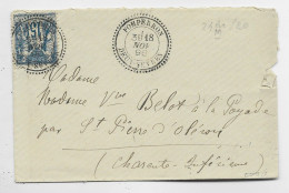 SAGE 15C PETITE LETTRE TYPE 25 POMPERRON 18 NOV 1896 DEUX SEVRES - 1877-1920: Semi Modern Period