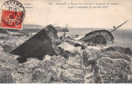 FECAMP - Epave Du Chalutier " Augustin Le Borgne " Après Le Naufrage 16 Janvier 1909 - état - Fécamp