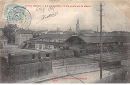 CHALON SUR SAONE - La Passerelle Et Les Quais De La Gare - Très Bon état - Chalon Sur Saone