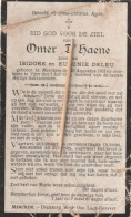 Merckem, Merkem, Ieper, 1927, Omer D'Haene, Deleu - Images Religieuses