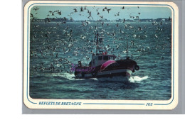 BRETAGNE - La Pêche En Bretagne Retour Au Port Bateau Beaucoup De Mouette Carte Vierge - Bretagne