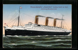 AK Passagierschiff Und Riesendampfer Imperator Der Hamburg-Amerika Linie  - Piroscafi