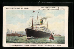AK Passagierschiff T.S.S. Nieuw-Amsterdam, Holland-America Line  - Piroscafi