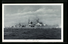 AK Kriegsmarine, Kreuzer Nürnberg Auf Dem Meer  - Krieg