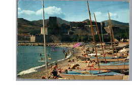 COLLIOURE 66 - La Plage Vue D'ensemble Bateau Voilier 1972 - Collioure