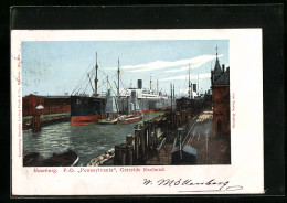 AK Post-Dampfer Pennsylvania, Getreide Löschend  - Passagiersschepen