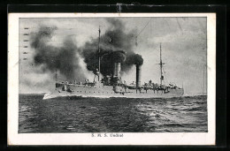 AK Kriegsschiff SMS Undine Durchpflügt Die See  - Krieg