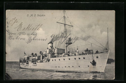 AK Kriegsschiff SMS Delphin  - Krieg