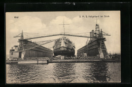 AK Kiel, SMS Helgoland Im Dock  - Oorlog