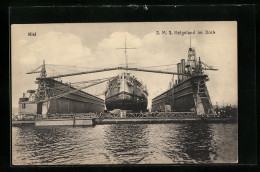 AK Kiel, SMS Helgoland Im Dock  - Warships