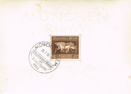 ALLEMAGNE DEUTSCHLAND CHEVAL BLOC FEUILLET MUNICH CAD 1936 US COURANT TB - Blocs