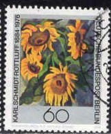 Berlin Poste Obl Yv:689 Mi:728 Karl Schmidt Rottluff Tournesols Sur Fond Gris (Beau Cachet Rond) - Used Stamps