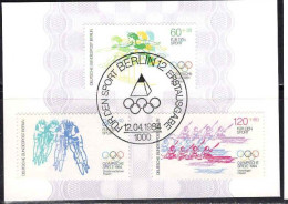 Berlin Poste Obl Yv:677/679 Pour Le Sport Jeux Olympiques 1984 (TB Cachet à Date) 10-1-84 Sur Fragment - Used Stamps