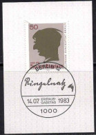 Berlin Poste Obl Yv:663 Mi:701 Joachim Ringelnatz Peintre & Poete Fdc 14-7-83 Sur Fragment (TB Cachet à Date) - Used Stamps