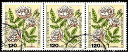 Berlin Poste Obl Yv:644 Mi:683 Für Die Wohlfahrtshilfe Miniaturrose 3 Se Tenant (Beau Cachet Rond) - Used Stamps