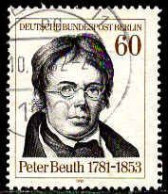 Berlin Poste Obl Yv:616 Mi:654 Peter Beuth Homme Politique (Dents Courtes) Dents Courtes - Usados