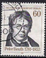 Berlin Poste Obl Yv:616 Mi:654 Peter Beuth Homme Politique (Beau Cachet Rond) - Used Stamps