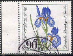 Berlin Poste Obl Yv:614 Mi:653 Sibirische Schwertlilie Iris Sibirica Bord De Feuille (Beau Cachet Rond) - Oblitérés