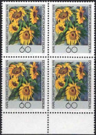 Berlin Poste N** Yv:689 Mi:728 Karl Schmidt Rottluff Tournesols Sur Fond Gris (Bloc De 4) - Unused Stamps