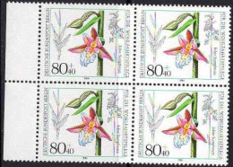 Berlin Poste N** Yv:687 Mi:726 Echte Sumpfwurz Epipactis Palustris Bloc De 4 Bord De Feuille - Unused Stamps