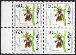 Berlin Poste N** Yv:686 Mi:725 Fliegenragwurz Ophrys Insectifera Bloc De 4 Bord De Feuille - Unused Stamps