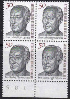 Berlin Poste N** Yv:684 Mi:723 Ernst Ludwig Heim Médecin (Bloc De 4) - Unused Stamps