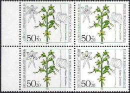 Berlin Poste N** Yv:685 Mi:724 Kleines Zweiblatt Listera Cordata Bloc De 4 Bord De Feuille - Unused Stamps