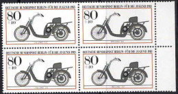 Berlin Poste N** Yv:657 Mi:696 DKW Lomos 1922 Moto Bloc De 4 Bord De Feuille - Neufs