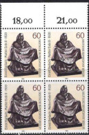 Berlin Poste N** Yv:618 Mi:656 Ernst Barlach Mutter Erde II Bloc De 4 Bord De Feuille - Unused Stamps