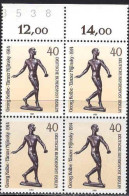 Berlin Poste N** Yv:617 Mi:655 Georg Kolbe Tänzer Nijinsky Bloc De 4 Bord De Feuille - Unused Stamps
