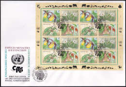 UNO WIEN 1996 Mi-Nr. 205/08 FDC Kleinbogen Gefährdete Arten - FDC