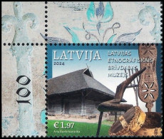 Latvia Lettland Lettonie 2024 (08) Open Air Ethnographic Museum - 100 Years (corner Stamp) - Letland