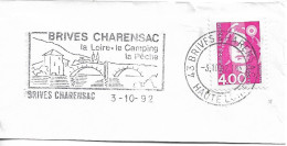 FRANCE. POSTMARK. BRIVES CHARENSAC. 1992. BRIDGE - 1961-....