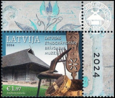 Latvia Lettland Lettonie 2024 (08) Open Air Ethnographic Museum - 100 Years (corner Stamp) - Lettland
