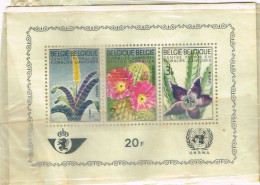 BELGIQUE BELGIUM BLOC FEUILLET BELGIE FLEUR FLOWER FLORALIES US COURANT - Postkarten 1909-1934