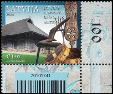 Latvia Lettland Lettonie 2024 (08) Open Air Ethnographic Museum - 100 Years (corner Stamp) - Letland