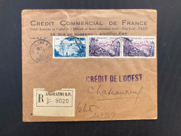 LR CREDIT COMMERCIAL DE FRANCE TP MARTINIQUE 20F Paire + NICE 10F OBL.4-1 1957 ANGOULEME RP CHARENTE (16) - 1921-1960: Modern Period