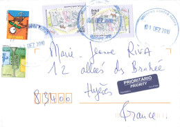 BRASIL LETTRE COVER RECIFE 1/12/2010 POUR FROM FRANCE HYERES - Cartas & Documentos