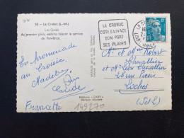 CP LE CROISIC TP M DE GANDON 8F OBL. DAGUIN 24-7 1952 LE CROISIC (44) COTE SAUVAGE SON PORT SES PLAGES - Mechanical Postmarks (Other)