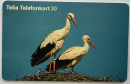 Sweden 30Mk. Chip Card - Bird 12 White Stork - Svezia