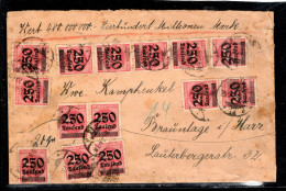 1923, (29.9.), Portoger. Wert-Brief Mit Massen-MeF 250 Tsd.Aufdr. ,34 Marken Vor Und Rs. , Als Mef RR !  #227 - Brieven En Documenten