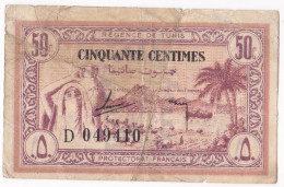 Régence De Tunis Protectorat Français 50 Centimes 1943 Direction Des Finances, Serie D 049410 - Tunisie