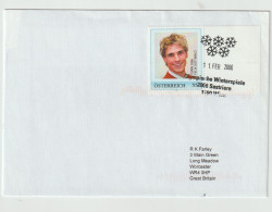 Personalized Stamp From Austria Used On Cover: Felix Gottwald, An Austrian Nordic Combined Athlete With Several Olympic - Inverno2006: Torino