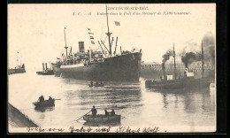 AK Boulogne-sur-Mer, Entrée Dans Le Port D`un Steamer  - Other & Unclassified