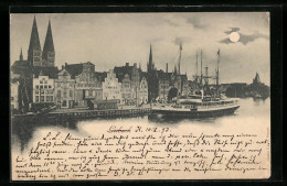 AK Lübeck, Dampfer Linnea Im Hafen  - Lübeck