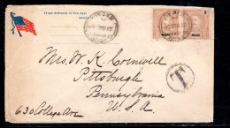 1909, 5 R. Paire  ( Small Perforation Faults ) , Clear " MACAO " , Cover To USA , Special Rate ?   RR !  #225 - Covers & Documents