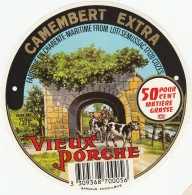 ETIQUETTE DE CAMEMBERT VIEUX PORCHE 17 120 COZES  50  % - Kaas