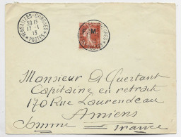 SEMEUSE 10C FM LETTRE VERSAILLES CONGRES 17.1.1913 POSTES - 1877-1920: Semi Modern Period